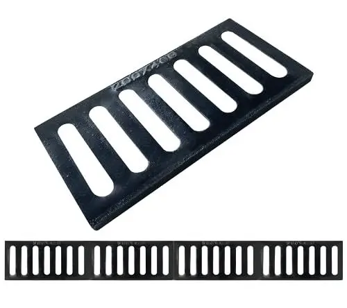 Produktbild: NATOTELA Cover Grating Abflussgitter aus Duktilem Gusseisen 40x20cm*4Packungen Gesamtlänge 1,6 m Robuste Abwassergitter Entwässerungsrinne Abdeckrost Kanalabdeckung Einlaufrost Haltbar
