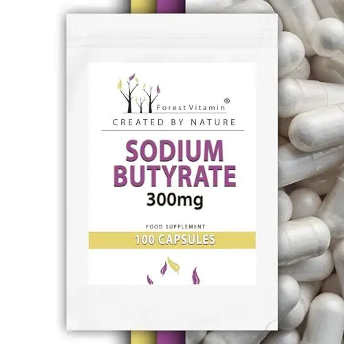 Produktbild: Natriumbutyrat - Forest Vitamin - Sodium Butyrate 300mg - 100 HPMC-Kapseln - Vorrat für ca. 2 Monate - Gesundheit & Schönheit