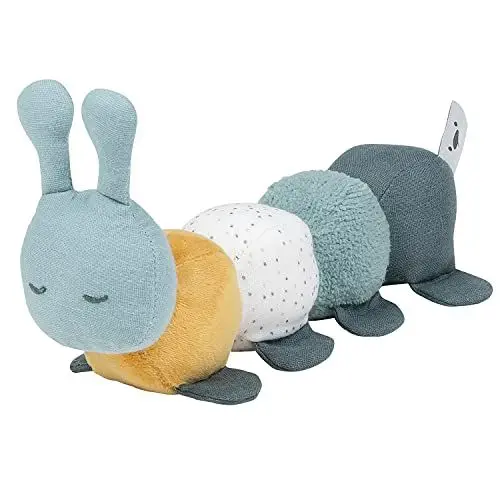 Produktbild: Nattou Aktiv-Kuscheltier aus Baumwolle und Polyester, Kuscheltier-Raupe mit Rassel und Quietsche, Für Neugeborene und Frühchen, 26 cm, Lapidou, Grün