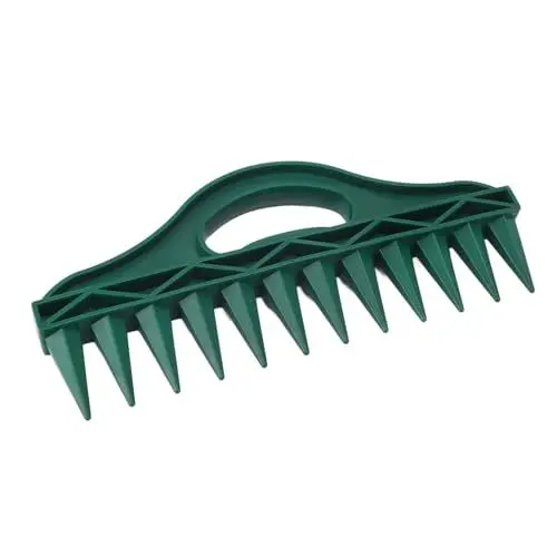 Produktbild: Natudeco 12-Loch-Erdgräber-Pflanzgefäß, effizienter Garten-Handsaat-Abstandshalter, Garten-Dibber mit verstellbarem Säspender für Rasen