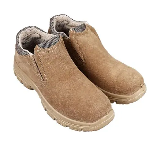 Produktbild: Natudeco 1 Paar Stahlkappen-Arbeitsschuhe, atmungsaktive Wildleder-Sicherheitsstiefel mit fester Sohle, Wildleder, rutschfest, pannensicher, für Herren, Arbeiter, Bau, Industrie (41)