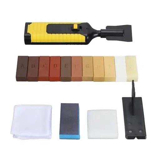 Produktbild: Natudeco Bodenreparatur-Wachsset, Reparatur von Kratzern, Rissen, Löchern, Ausbesserungsset für Holzmöbel mit 11 Farben Hartwachsfüller für Hartholztüren, Tische, Schränke