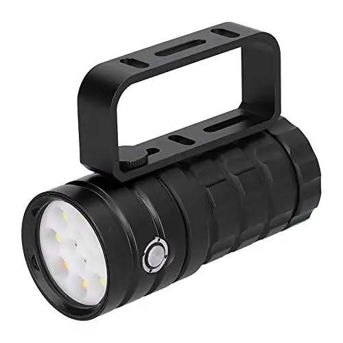 Produktbild: Natudeco Tauchlampe, 10000 lm, Tauchtaschenlampe, 8 Beleuchtungsmodi, Unterwasser-Handtaschenlampe, LED-Tauchlampe für Tauchen, Angeln, Camping (Schwarz)