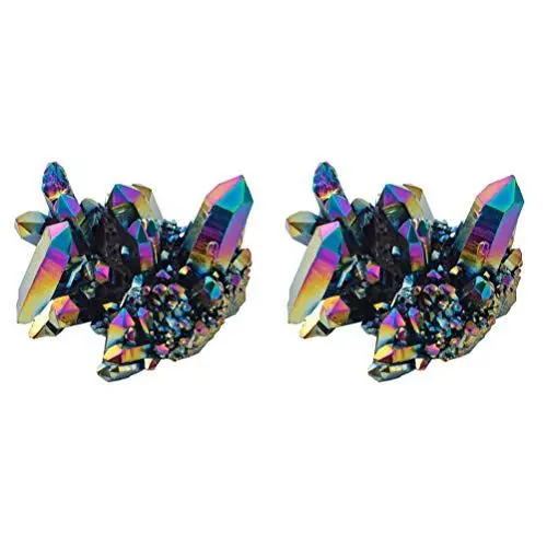 Produktbild: EXCEART NatüRlicher Regenbogen Kristall Cluster 2 StüCk – Dekoration FüR Zuhause, Feng Shui, Aquarium, Bastelarbeiten Und Geschenke 4,5 X 3,5 X 3 cm