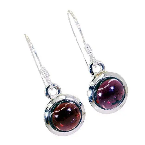 Produktbild: Natürlicher Granat Ohrringe für Frauen aus massivem Silber Schmuck handgefertigt Angelhaken Mode für Geschenke Birthstone