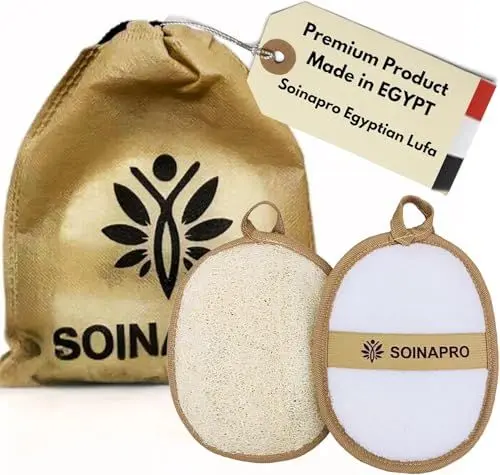 Produktbild: Natürlicher Luffa Schwamm - Körperpeeling, Ägyptische Dusche, Duschschwamm für Damen und Männer, Körperreinigung und Hautpeeling