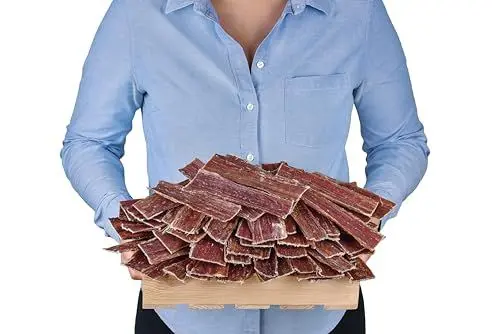 Produktbild: Natürliches Rinderdörrfleisch für Hunde - Proteinreicher Premium Hundesnack, Ideal für Zahnpfleg (1 kg (1er Pack))