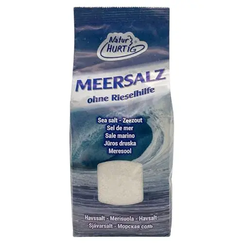 Produktbild: Natur Hurtig Meersalz Fein 1 kg | Naturbelassen, unraffiniert und ohne Zusätze | Unbehandeltes feines Meersalz