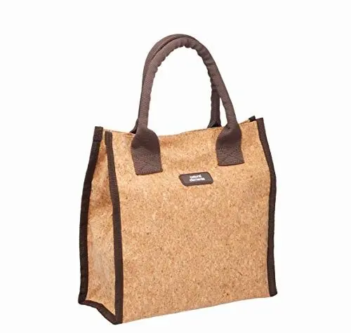 Produktbild: NATURAL ELEMENTS Lunchtasche aus Kork mit lebensmittelechtem Futter, Nachhaltige Korkfasern, braun, 24 x 8.5 cm