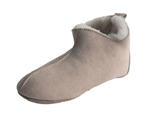 Produktbild: Naturasan Lammfell-Hausschuh für Damen und Herren, warm gefütterte Hüttenschuhe/Mokassin mit weicher Ledersohle, superleicht und bequem, Sondermodell HS-07 (40 EU, Beige (Sand) / White)