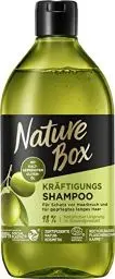 Produktbild: Nature Box Shampoo Kräftigung (385 ml), Shampoo für lange Haare mit Oliven-Öl schützt vor Haarbruch und verleiht gepflegtes Haar, Flasche aus 100 % recyceltem Social Plastic