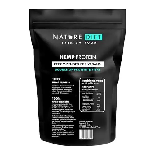 Produktbild: Nature Diet - Hanfprotein 1000g | Vegan | Proteinpulver | Pflanzlich