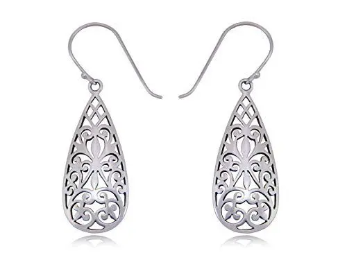 Produktbild: Nature Rebel Boho Damen Ohrringe 925 Silber Tropfen Orientalisch Ornament