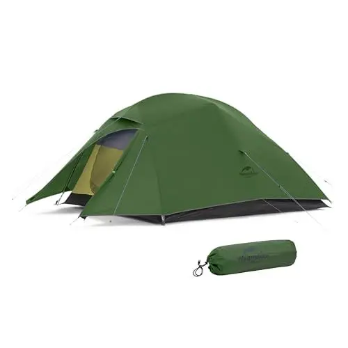 Produktbild: Naturehike Cloud Up 3 Leichtes 3-Personen-Campingzelt für 3-4 Jahreszeiten, Rucksackzelt, Wasserdichtes, Insektensicheres Familienzelt für Outdoor, Wandern, Bergsteigen (20D Wald Grün Aufgerüstet)