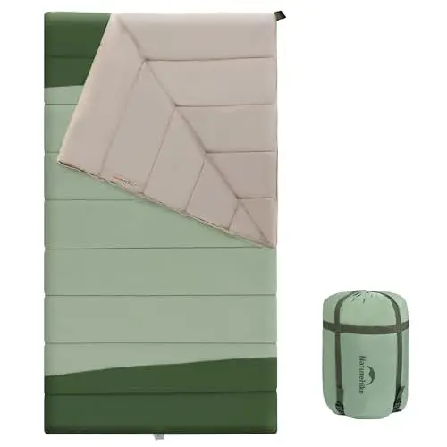 Produktbild: Naturehike Schlafsack aus Baumwolle 3-4 Jahreszeiten Wasserdichter Leichter Deckenschlafsack für Camping, Reisen und Outdoor-Aktivitäten -Ideal für Erwachsene und Kinder - 200 x 115 cm