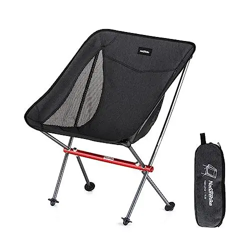 Produktbild: Naturehike Stuhl Campingstuhl Ultraleicht Klappstuhl Kleines Packt beträgt 150kg zum Angeln Picknick Outdoor Wandern (Schwarz)