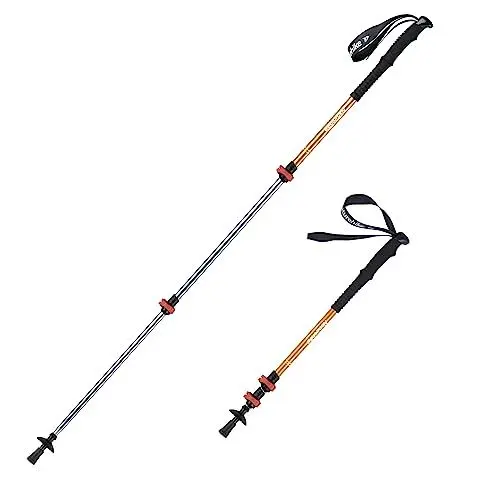Produktbild: Naturehike Ultraleichte Walking Stöcke Damen und Herren Wanderstöcke 61-135cm Faltbar Aluminium Stöcke Trekkingstöcke (Gelb 1pcs)