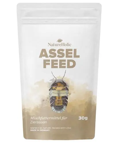 Produktbild: NatureHolic Assel Feed | Hauptfutter für Asseln im Terrarium | Proteinreiches Futter mit wertvollen Mineralstoffen und natürlichen Zutaten | 30g