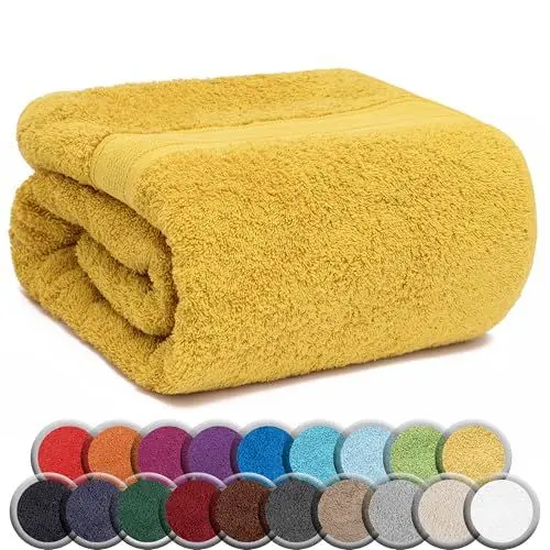Produktbild: NatureMark SAUNATÜCHER Premium Qualität 80x200cm SAUNATUCH Sauna-Handtuch 100% Baumwolle Farbe: Gelb