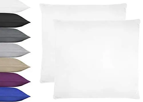 Produktbild: NatureMark 2er Pack Microfaser Kissenbezug 100% Polyester Kissenhülle mit Reißverschluss 40x40cm Weiß