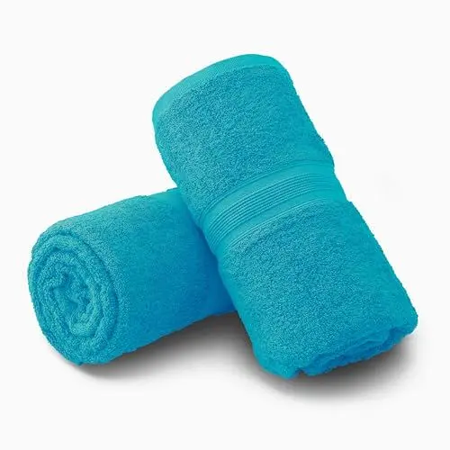 Produktbild: NatureMark 2er Pack SAUNATÜCHER Premium Qualität 80x200cm SAUNATUCH Sauna-Handtuch 100% Baumwolle Farbe: Türkis