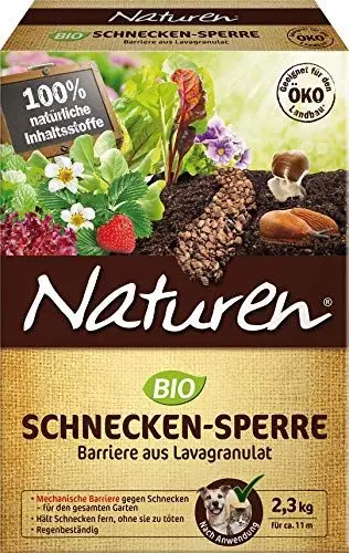 Produktbild: Naturen Bio Schnecken-Sperre, Regenbeständige Barriere aus Lavagranulat zur Abwehr Schnecken, 2,3 kg, Blau