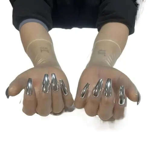 Produktbild: Naturlatex Einmal Formung Malaysian Latex Material Zentai Ultradünn Weich Hochelastisch Glänzend Kigurumi Männer und Frauen Kleidung Zubehör Cosplay Latex Handschuhe mit Nagelservice (HOEMFE, S)