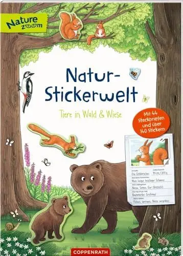 Produktbild: Natur-Stickerwelt: Tiere in Wald und Wiese: Mit 44 Steckbriefen und über 140 Stickern (Nature Zoom)