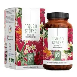 Produktbild: NATURTREU® Frauenstärke Myo Inositol & Mönchspfeffer hochdosiert - 90 Frauen Vitamine Kapseln mit L-Carnitin, Folsäure, B12 & Eisen - Vitex Agnus Castus
