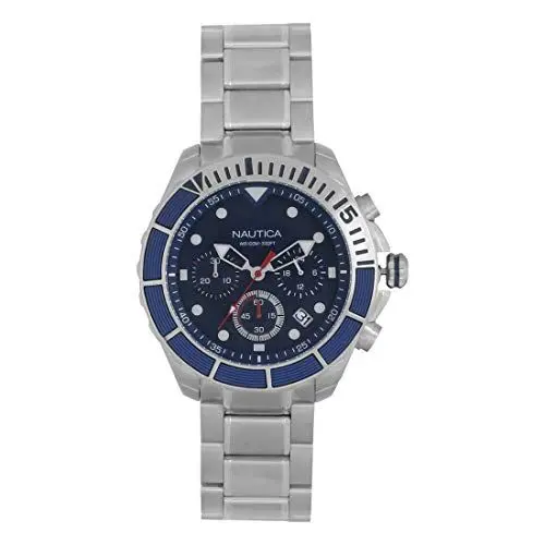 Produktbild: Nautica Herren Chronograph Quarz Uhr mit Edelstahl Armband NAPPTR004