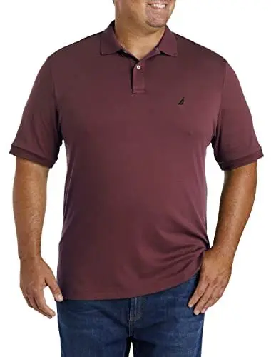 Produktbild: Nautica Herren Kurzärmeliges Poloshirt aus Weicher Baumwolle mit Klassischer Passform Polohemd, Burgunderrot, 3XL