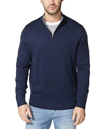 Produktbild: Nautica Herren Viertelreißverschluss Pullover, Navy, XXXL