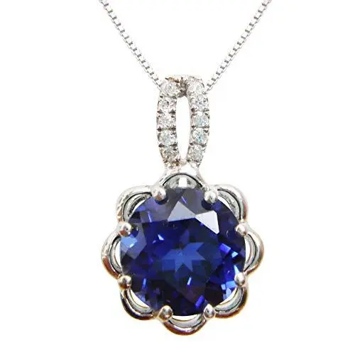 Produktbild: Navachi - Vergoldetes Silber Rund Blue White Saphir de synthèse