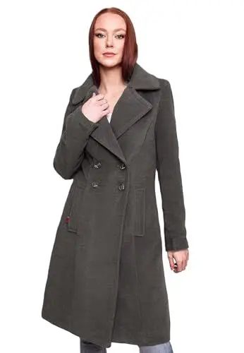 Produktbild: Navahoo Damen Mantel Trenchcoat Winterjacke Wintermantel B661 (B661-Wooly-Anthrazit-Gr.XS)