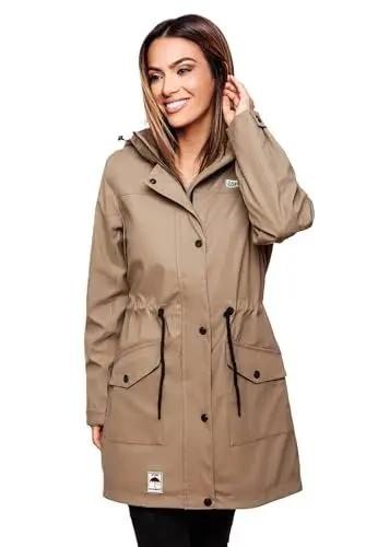Produktbild: Navahoo Damen Softshell Jacke Winterjacke wasserabweisend Outdoor lang B678 (B678-Deik-Beige-Gr.S)