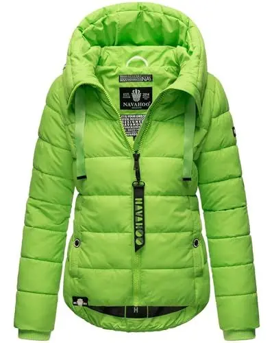 Produktbild: Navahoo Damen Steppjacke Winterjacke Stehkragen gefüttert B930 (B930-Amay-Apple-Green-Gr.M)