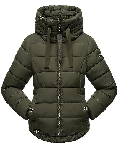Produktbild: Navahoo Damen Steppjacke Winterjacke Stehkragen gefüttert B930 (B930-Amay-Olive-Gr.M)