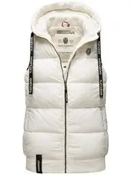 Produktbild: Navahoo Damen Weste Steppweste gesteppt Frühjahr Übergangsweste B860 (B860-Kassid-Off-White-Gr.M)