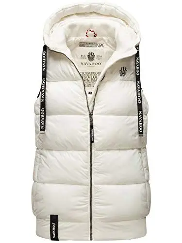 Produktbild: Navahoo Damen Weste Steppweste gesteppt Frühjahr Übergangsweste B860 (B860-Kassid-Off-White-Gr.M)