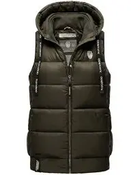 Produktbild: Navahoo Damen Weste Steppweste gesteppt Frühjahr Übergangsweste B860 (B860-Kassid-Olive-Gr.M)