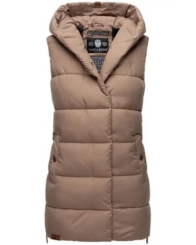 Produktbild: Navahoo Damen Weste gefütterte Steppweste gesteppte Übergangsweste B891 (B891-Madil-Dark-Taupe-Gr.S)