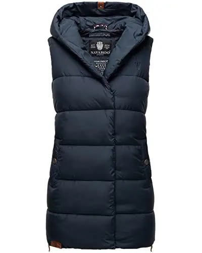 Produktbild: Navahoo Damen Weste gefütterte Steppweste gesteppte Übergangsweste B891 (B891-Madil-Navy-Gr.XL)