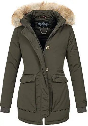Produktbild: Navahoo Damen Winter Jacke Parka Mantel Winterjacke warm gefütterte Kapuze B612 (Gr. S/Gr. 36, Anthrazit)