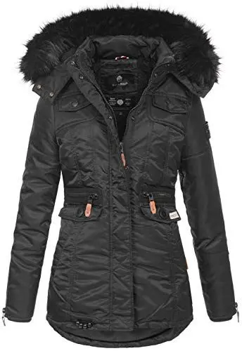 Produktbild: Navahoo Damen Winter Jacke Parka Teddyfell Winterjacke Kunstfell Mantel B615 (B615-Schatz-Schwarz-Gr.XXL)