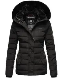 Produktbild: Navahoo Damen Winter Steppjacke mit Kapuze und Fellkragen B846 (B846-Schwarz-Gr.M)