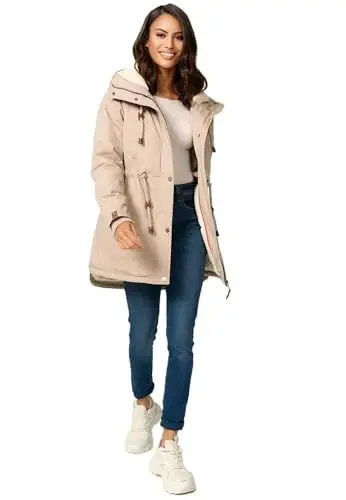 Produktbild: Navahoo Damen Winterjacke mit Teddyfell Winter Jacke warm gefüttert B991 (B991-Ireliaa-Beige-Gr.L)