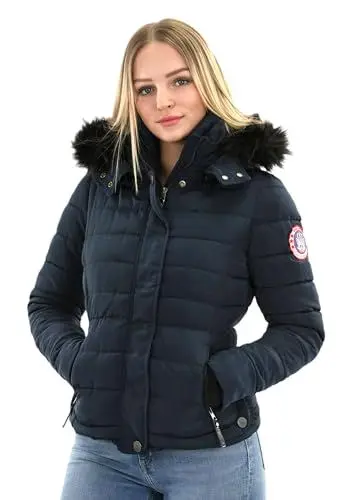 Produktbild: Golden Brands Selection Navahoo warme Damen Winter Jacke Parka Mantel Stepp Kurzjacke gefüttert B301, Blau, L