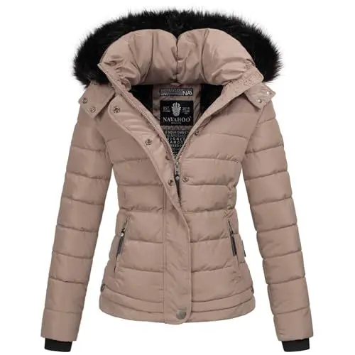 Produktbild: Navahoo warme Damen Winter Jacke Parka Mantel Stepp Kurzjacke gefüttert B301 (B301-Taupe-Grey-Gr.M)