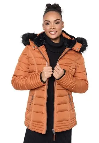 Produktbild: Navahoo warme Damen Winter Jacke Steppjacke mit Teddyfell B900 (B900-Umay-Pri.-Cinnamon-Gr.XXL)