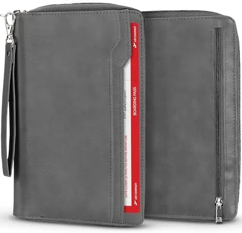 Produktbild: Navaris Reiseorganizer - Reisepass Tasche für die Familie - Reiseunterlagen Organizer - Reisedokumententasche - Passport Tasche - Für 6 Pässe - Kunstleder - Schwarz